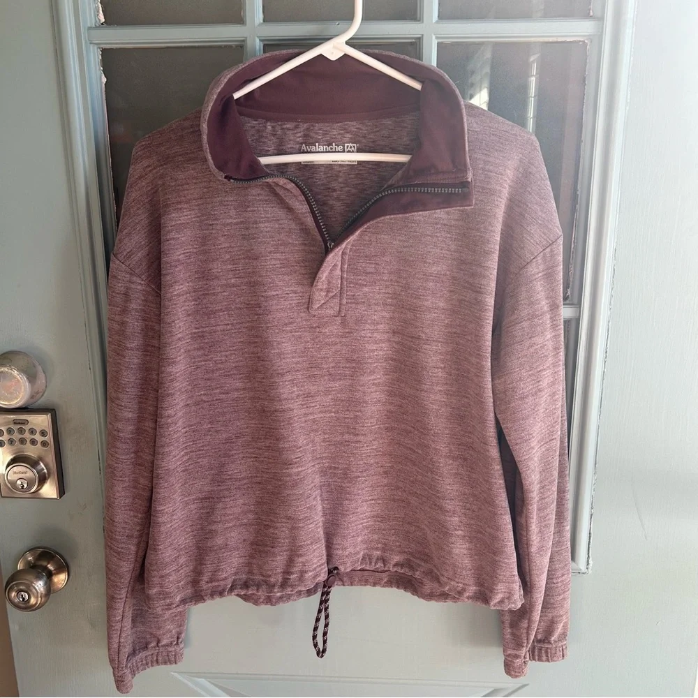 Avalanche Outdoor Supply Company 1/4 Zip Pullover Sweatshirt Heathered Maroon M